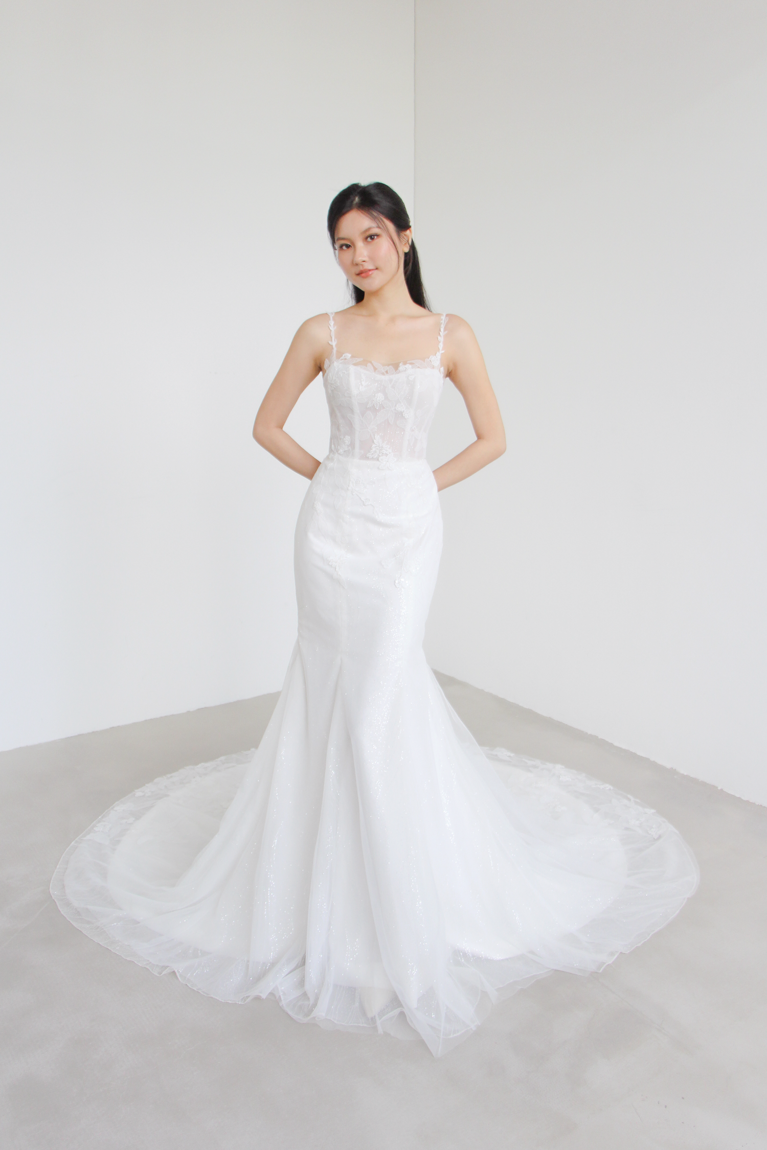 Hallie wedding dress featuring a timeless mermaid silhouette