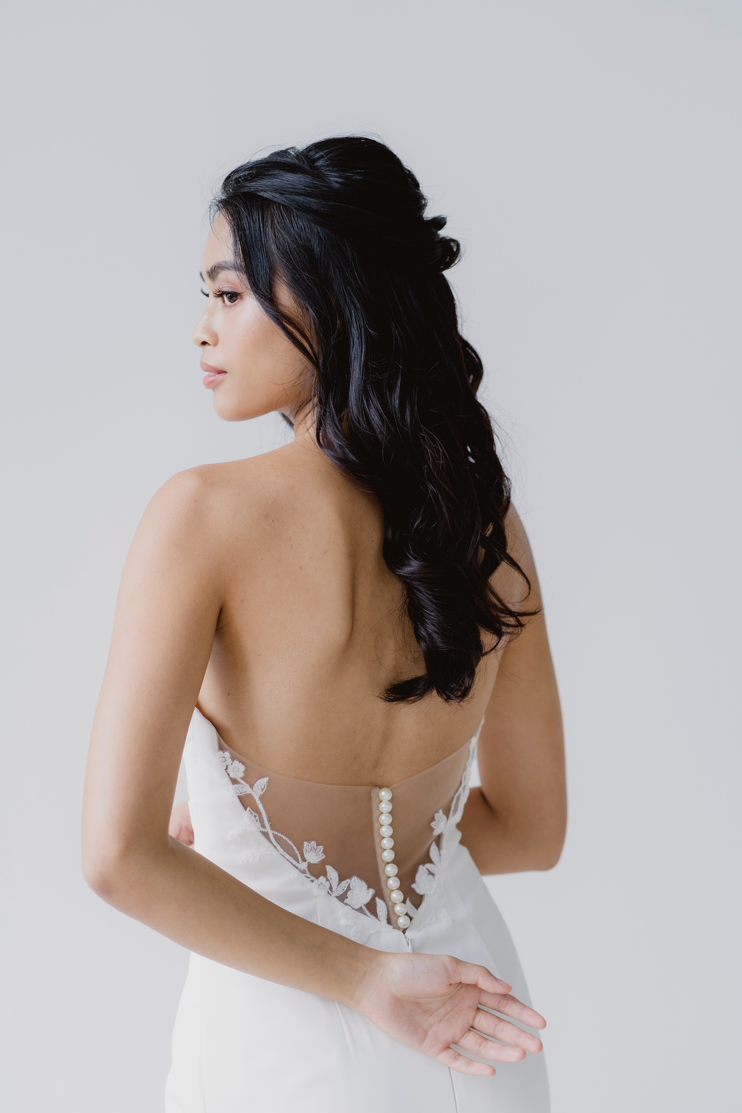 Heidi bridal dress back view with an illusion lace back