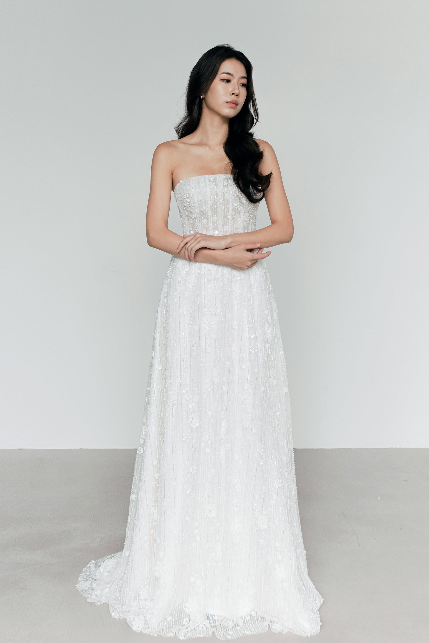 Venice evening dress featuring intricate all-over beadwork