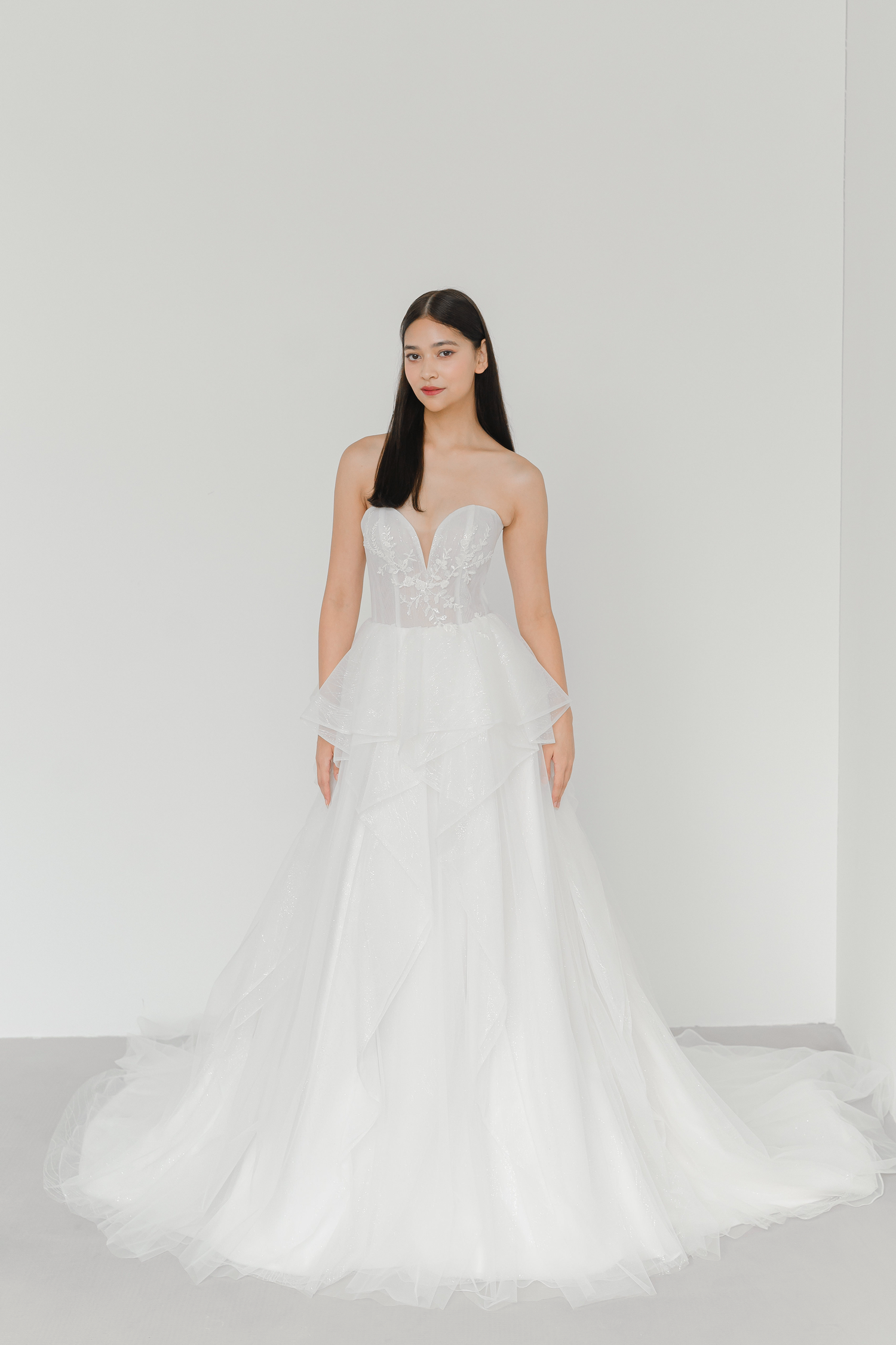 Brielle wedding dress featuring shimmering glitter tulle and a romantic silhouette