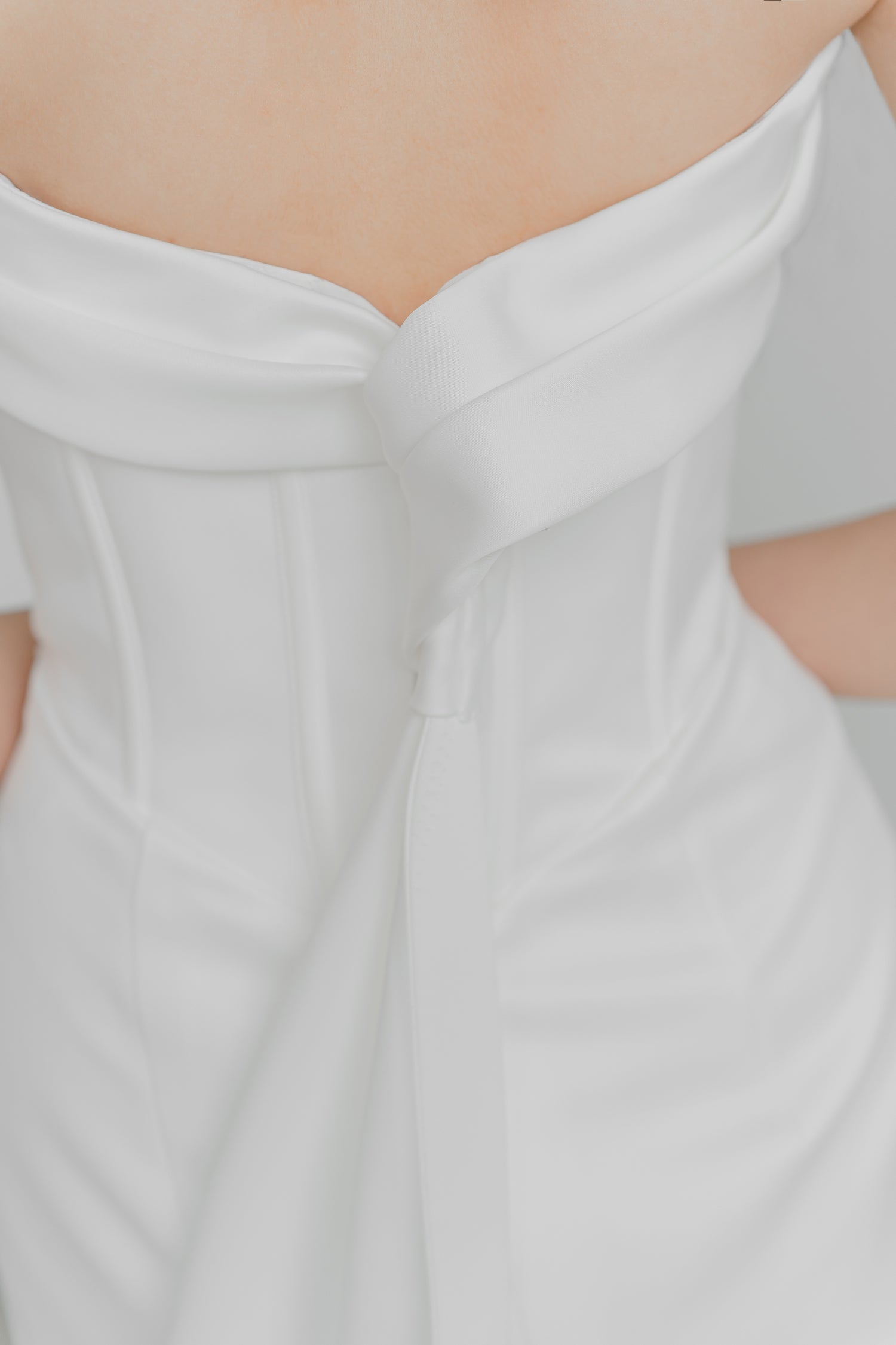 Gracelyn bridal gown back view with a clean contemporary design