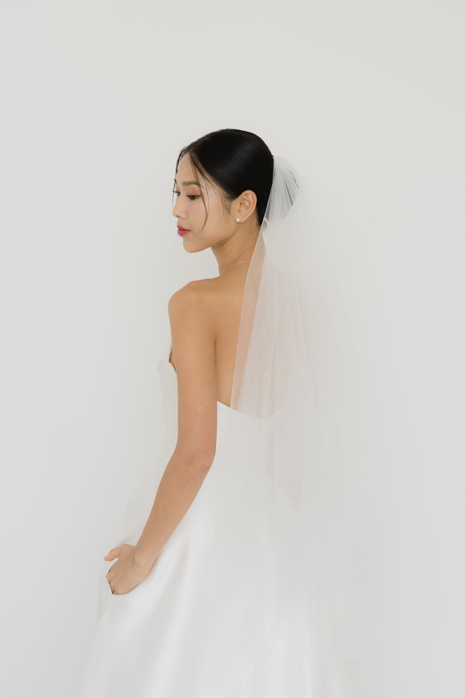 Kendra wedding dress back view with a clean minimalist design