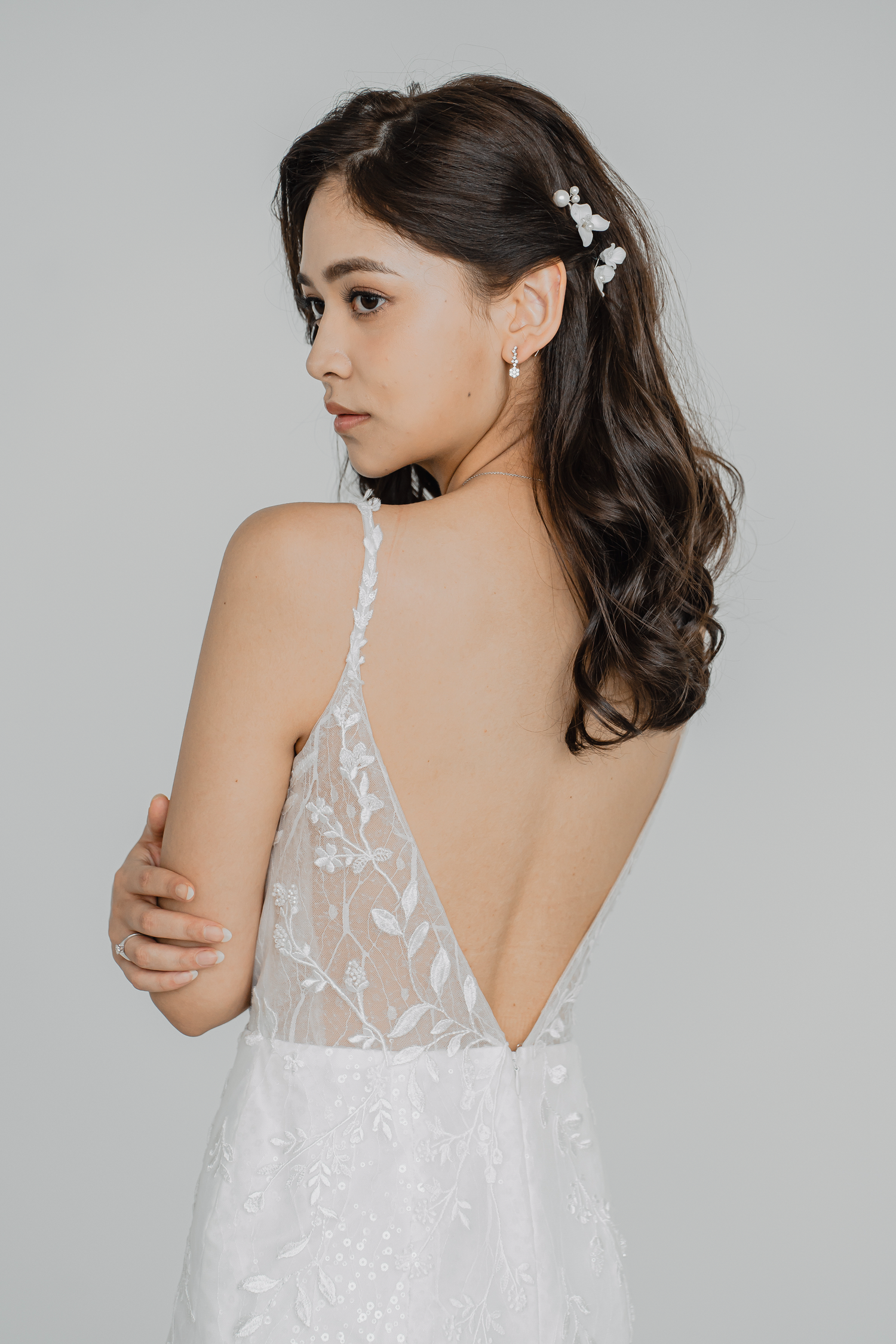 Sammi bridal gown back view with a graceful low back