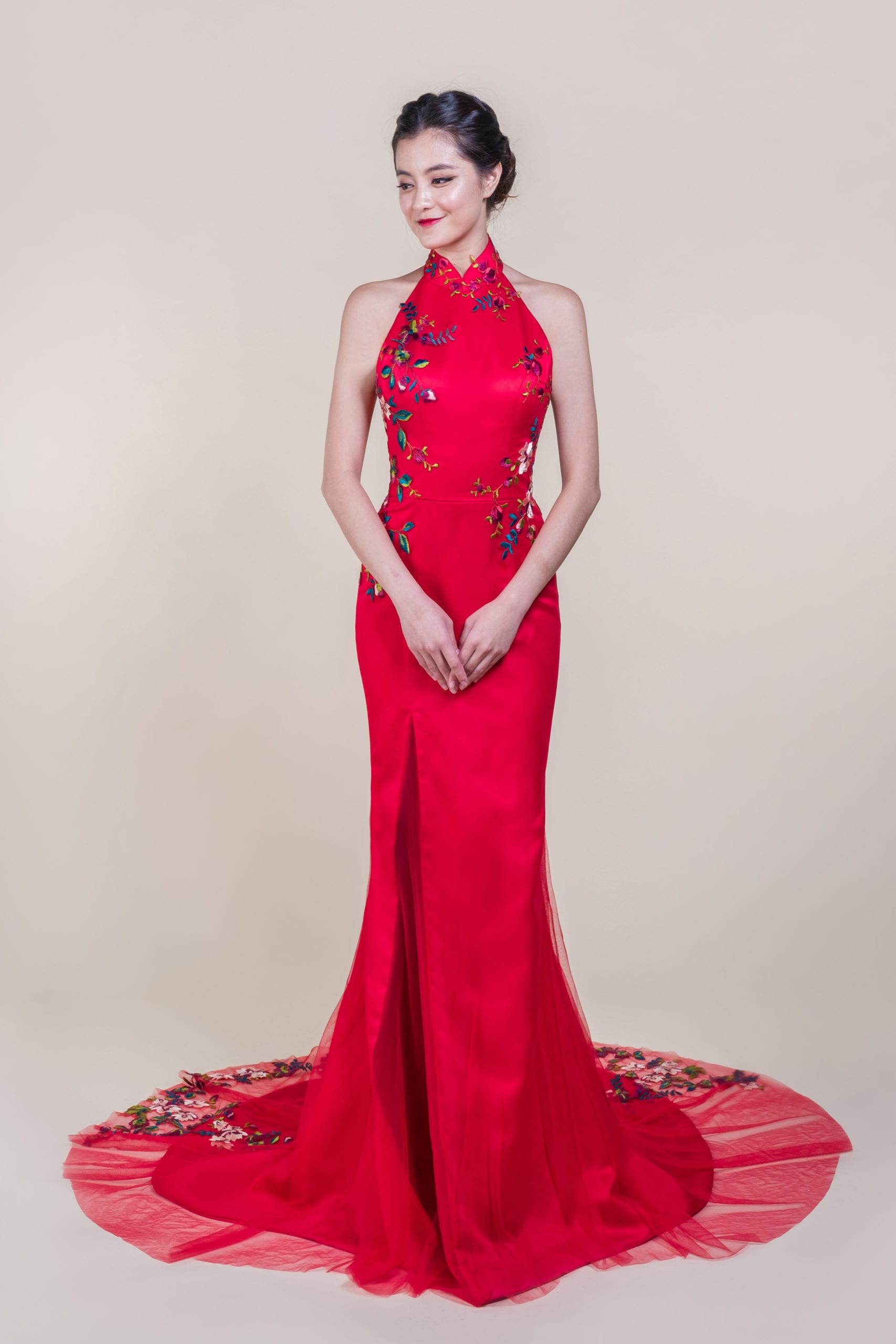 Traditional Chinese Wedding Dress Long Qipao Golden Sequins  Etsy Hong Kong