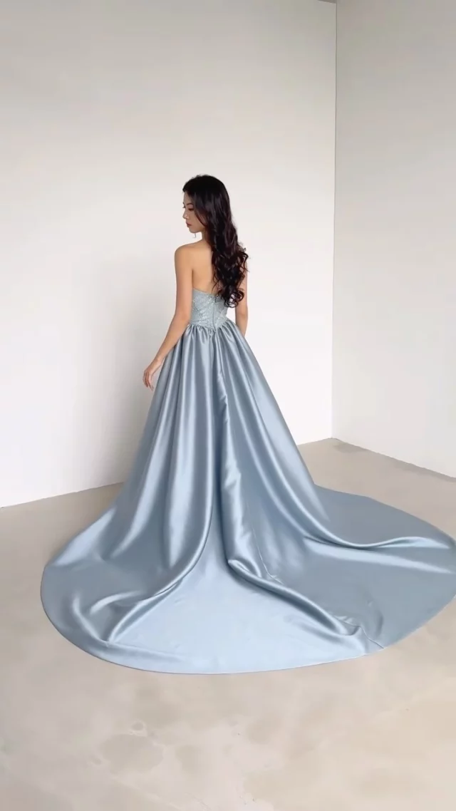 sachin and babi light blue dress Evening Gown Rental Singapore